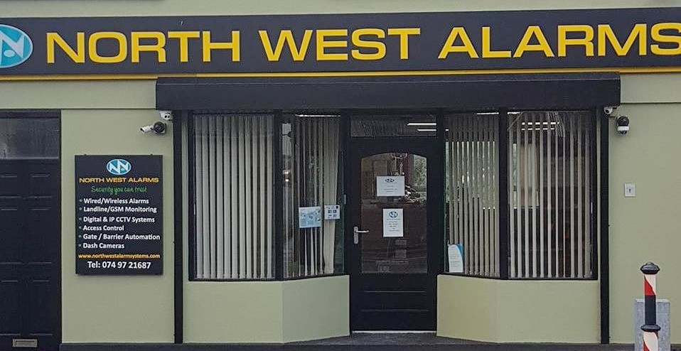 north wesy alarm systems Donegal office front